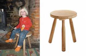 Sitting Spiritually Wooden Milking Stool