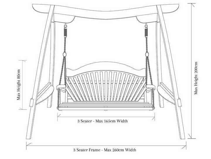 Garden Swing Seat dimensions