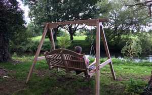 Swing Seat with beautiful natural outlook at RHS Garden Wisley