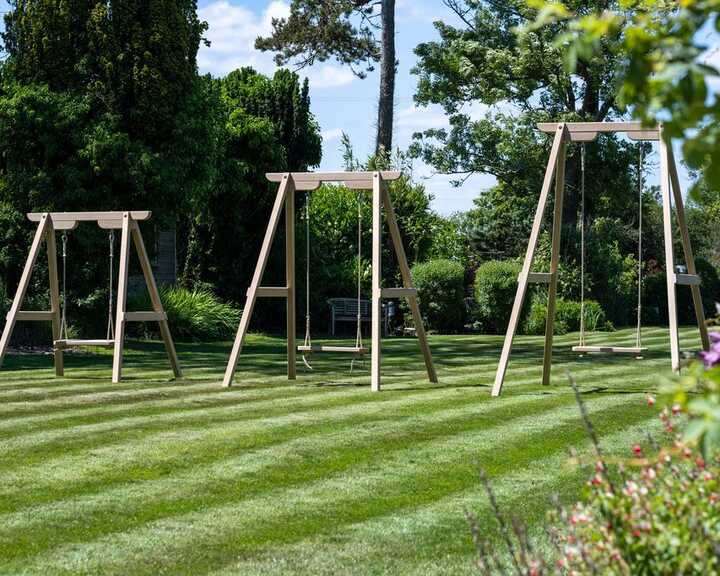 Single Oak Frame Rope Swing at Dower House gardens