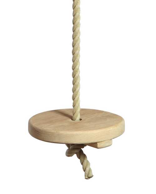 Round Seated Oak Rope Swings Sitting Spiritually