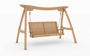 Oak Kyokusen Swing Seat with Slat Back Design