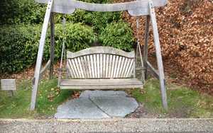Curved Oak Swing Seat at The Eden Project