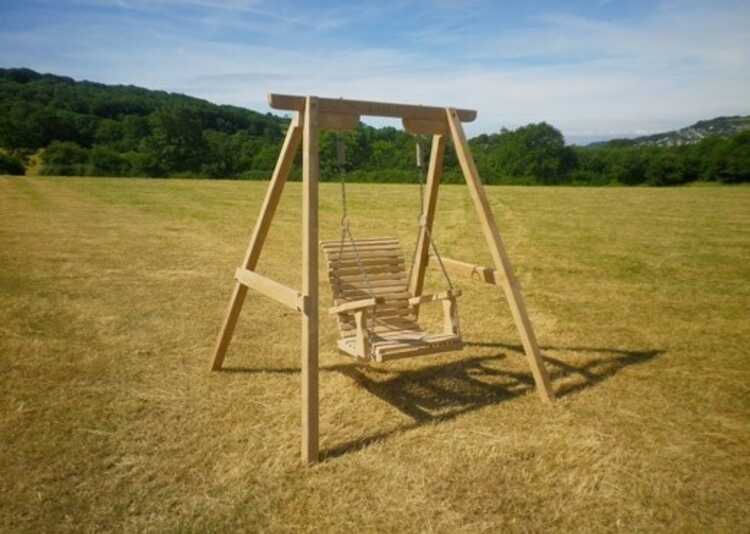 Garden Swing Seat Kyokusen Curved Oak