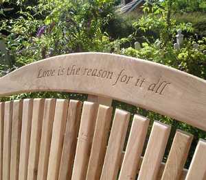 Garden Bench with Inscriptions