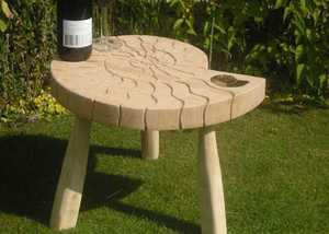 Outdoor Oak Ammonite Table from Sitting Spiritually