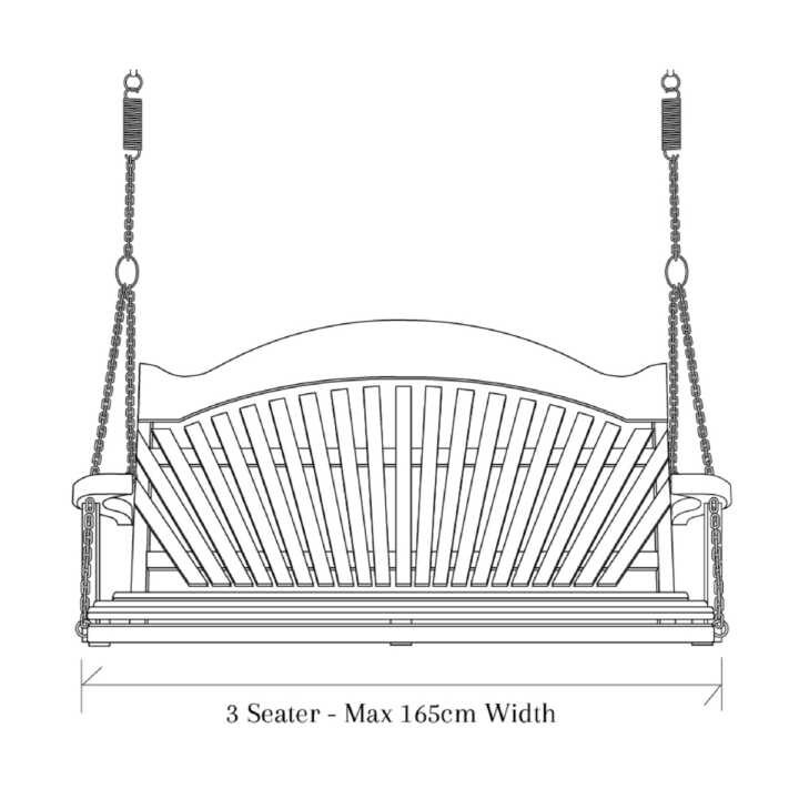 Garden Swing Seat Dimensions Three Seater