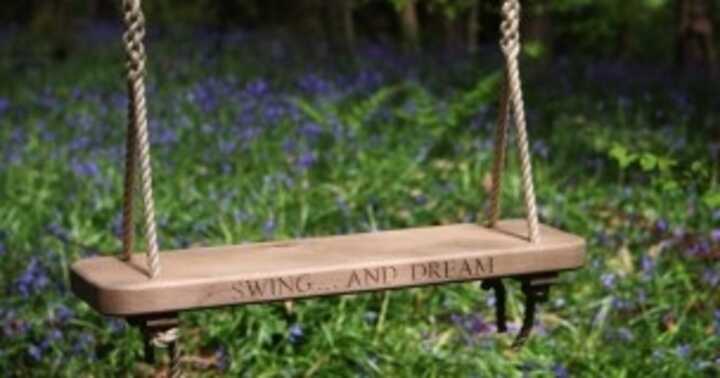 Single Oak Rope Swing for Adults and Children Sitting Spiritually
