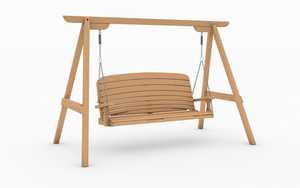 Oak Garden Swing Seat with Curve Back Design