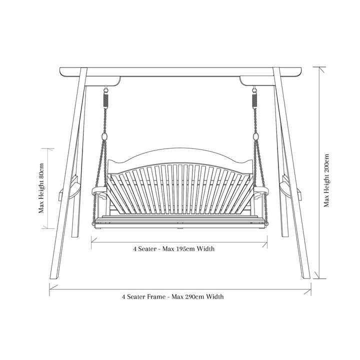 Garden Swing Seat Dimensions Four Seater