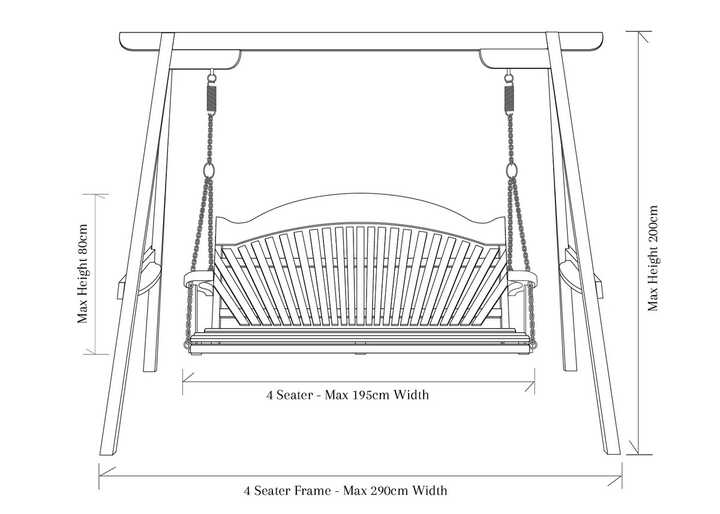 Garden Swing Seat dimensions