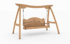 Oak Kyokusen Swing Seat with Swirl Back Design
