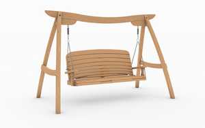 Oak Kyokusen Swing Seat with Curve Back Design