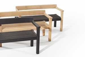 Floating Bench, Noir & Blonde
