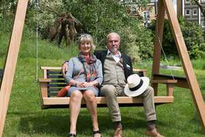 Martin & Celia on the Yakisugi in Jardin Blanc, Chelsea 2016