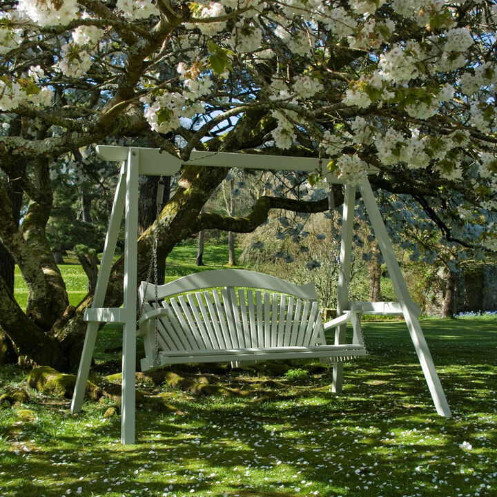 Garden Swing Seat: Harmony in Painted Pine