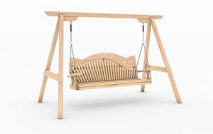Cedar Swing Seat with Swirl Back Design