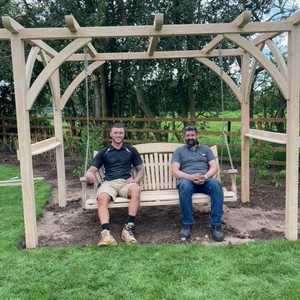 Alex & Ash taking a break after installing the commission