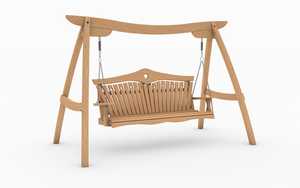 Oak Kyokusen Swing Seat with Heart Back Design