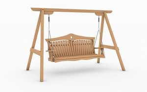 Oak Garden Swing Seat with Heart Back Design