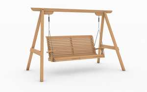 Oak Garden Swing Seat with Slat Back Design
