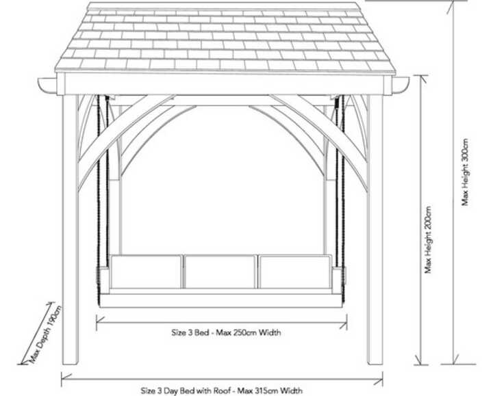 Garden Swing Seat dimensions