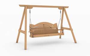 Oak Garden Swing Seat with Swirl Back Design