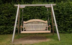 Fan Back Oak Swing Seat at National Trust Barrington