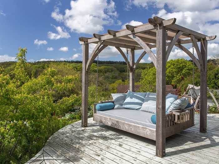 The Swinging Day Bed in the Sitting Spiritually Garden