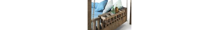 Drinks Holder on Swinging Day Bed Garden Furniture