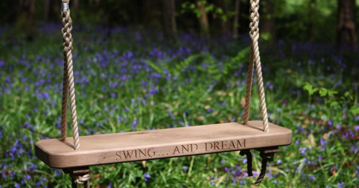 Oak Rope Swings For The Garden, Wooden Rope Swing For Tree