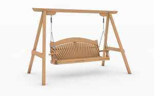 Oak Garden Swing Seat with Fan Back Design