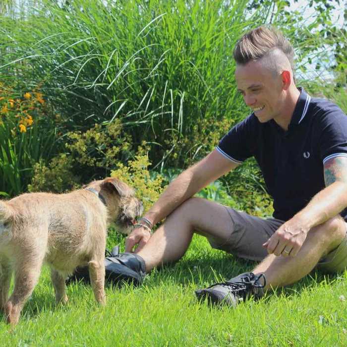 Lee Burkhill with his dog