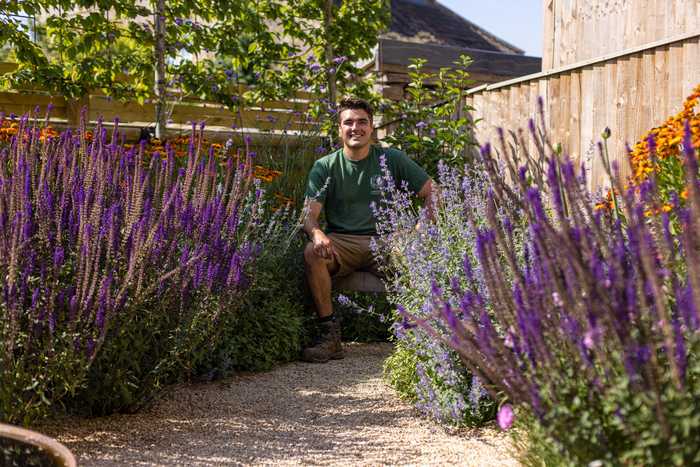 Chris Hull in the garden