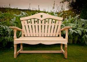 Garden Bench with Heart Back