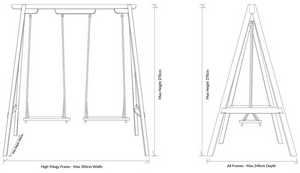 Garden Swing Seat dimensions