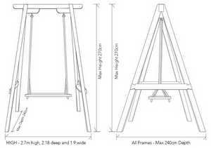 Standard Oak Frame Rope Swing Dimensions