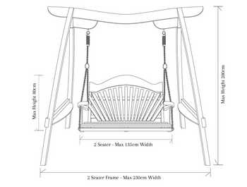 Garden Swing Seat dimensions