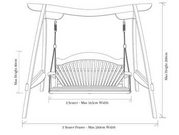 Garden Swing Seat dimensions