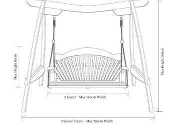 Garden Swing Seat dimensions
