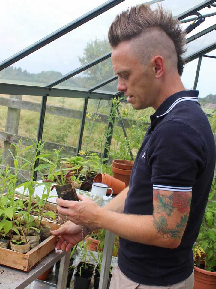 Lee Burkhill in the garden