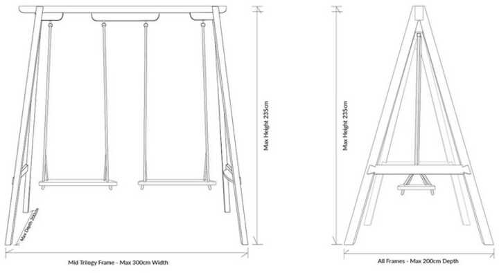 Garden Swing Seat dimensions