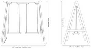 Garden Swing Seat dimensions