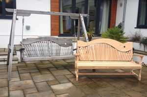Serenity Cedar Swirl Back & Matching Garden Bench