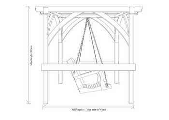 Pergola with Swing Seat Dimensions