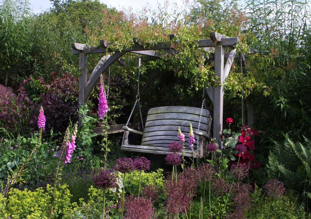 Pergola with Red Clematis