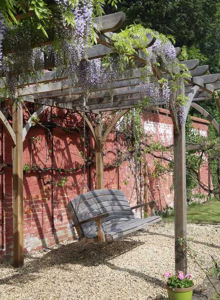 Pergola fixed to hard surface