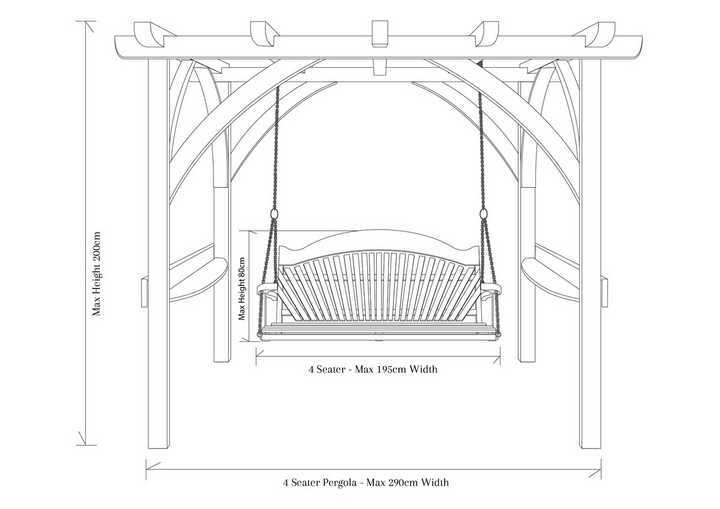 Garden Swing Seat dimensions