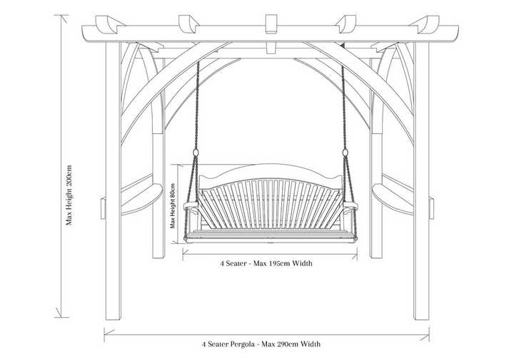 Pergola with Swing Seat Dimensions