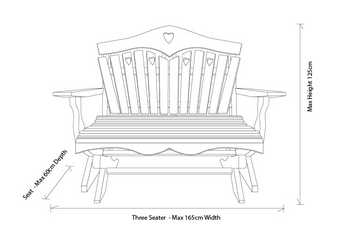 3 Seater Bench Dimension Measurements